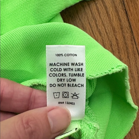 Cotton Citizen Full Zip Hoodie Distressed Lime Green size XL NWT - Picture 7 of 10